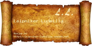 Leipniker Ludmilla névjegykártya